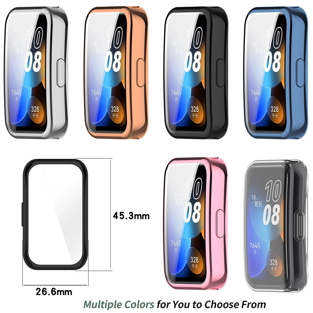 TPU Soft Protective Cover Case For Huawei Band 8  Full Cover Protective Shell Watch Cases For Huawei Band 8 Smart Watch