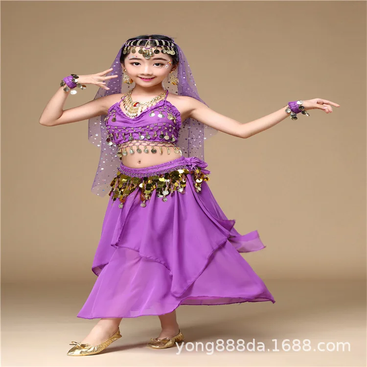 Conjunto de disfraz de danza india para niños, disfraz de danza, disfraz de danza del vientre para niños