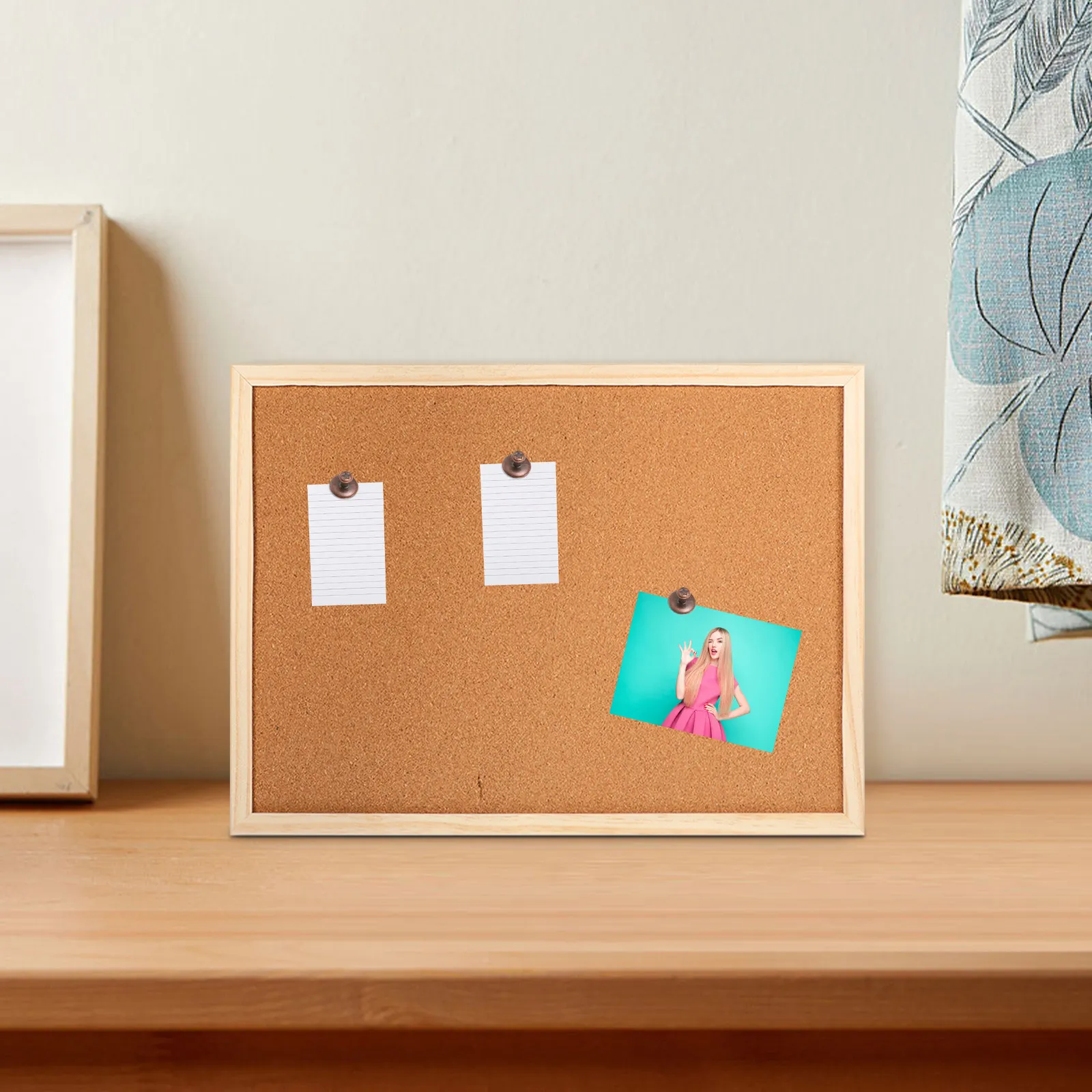 

1Set Cork Board Small Office Message Board Wood Bulletin Display Wall Photo Memo Notice Bulletin Boards Cork Boards for Walls