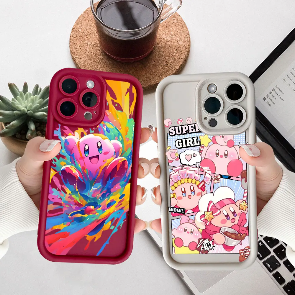 

Cartoon Pink K-Kirbys Star Phone Case For Redmi Note 14 13 12 ProPlus 12s 11 10 9 9s Pro 4G 5G Cqoue Liquid Silicone Cover Funda