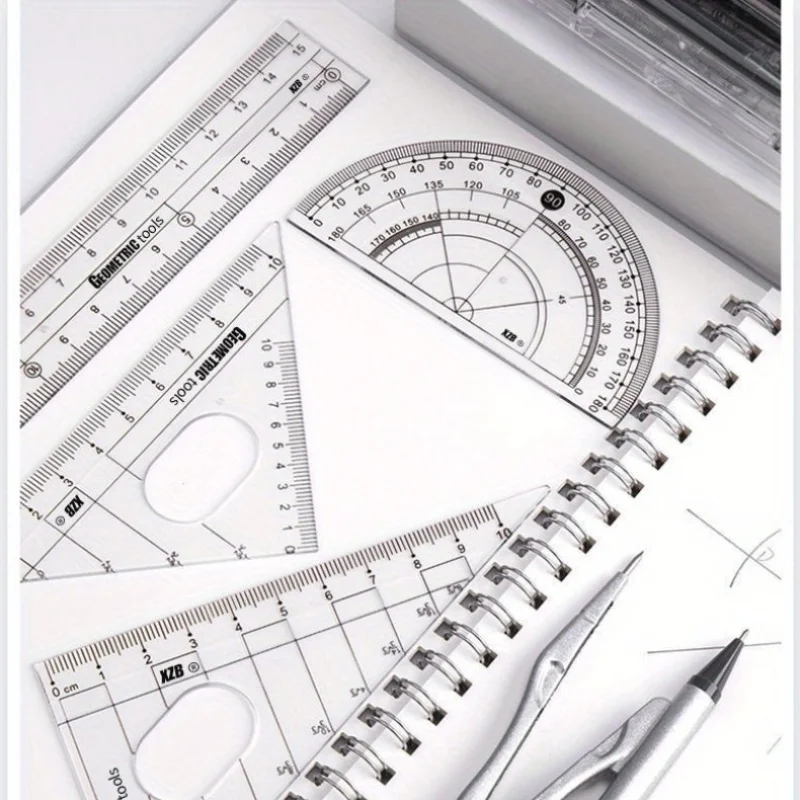 Drafting Tool Set Including Compass, Protractor, Ruler, Triangles And Writing Tools - Durable Math Tools for Students, Teachers