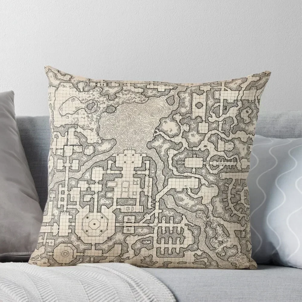 The Winter Tombs - a massive dungeon complex by Dyson Logos Throw Pillow Anime Couch Cushions pillow