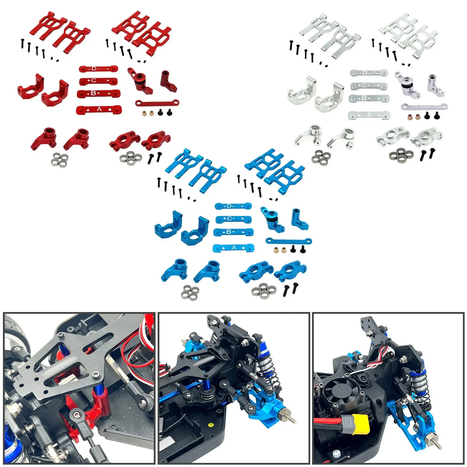 1/10 RC Car Upgrade Parts Kit Steering Cup, Practical, Professional, Aluminum Alloy, Swing Arms, Accessories for 10304 10303