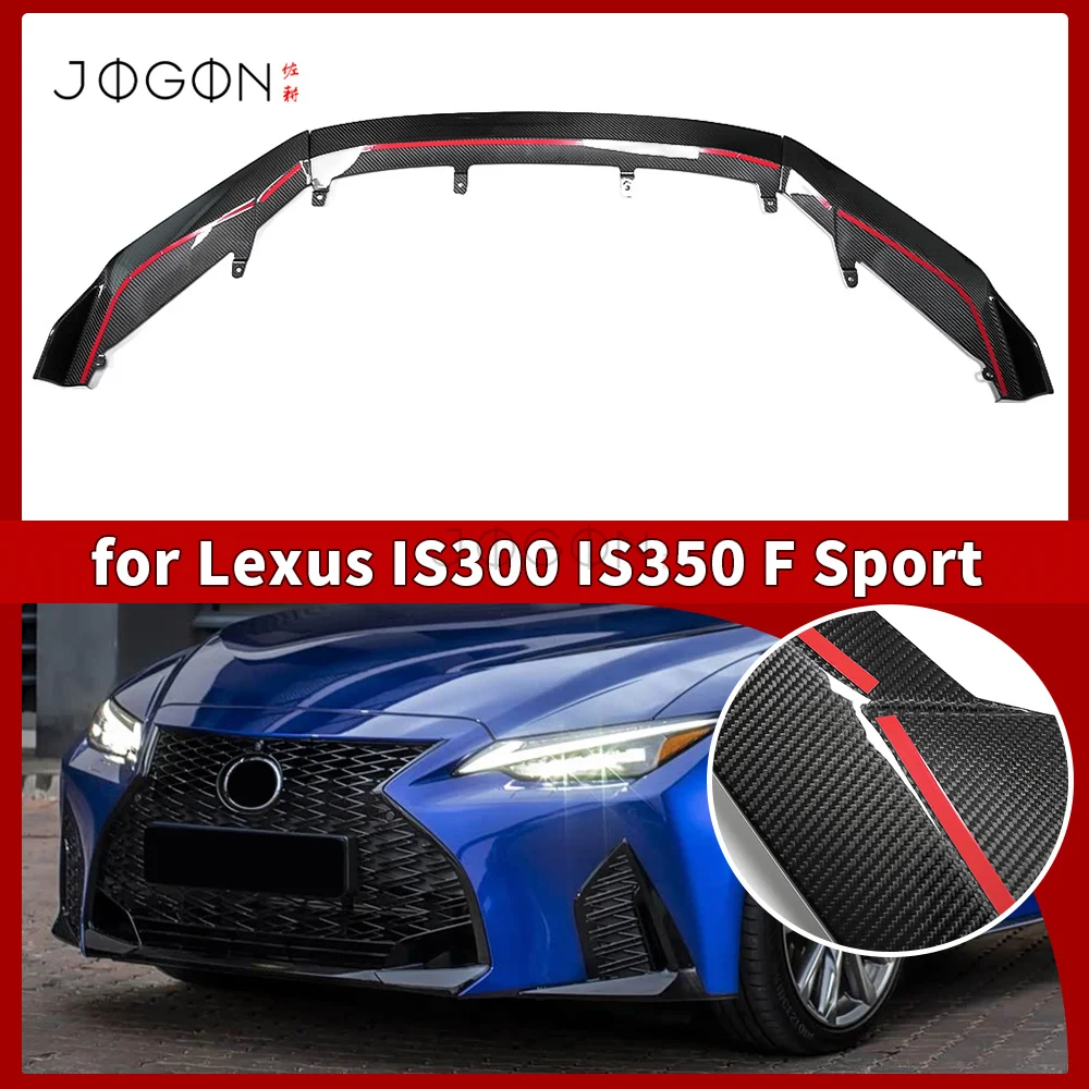 

For Lexus IS F Sport IS300 IS350 2021+ 3Pcs Front Bumper Lip Trims Real Carbon Fiber Exterior Accessories