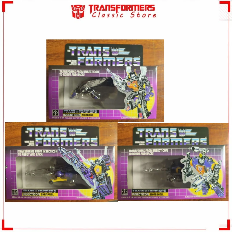 Na Stanie Klasyczne Transformers Zabawki G1 Reissue KO Edition Kickback Bombshell Shrapnel Cybertron Autoboty Figurki Akcji