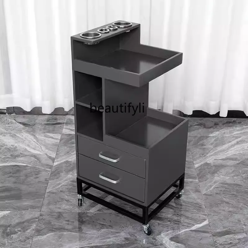 Barber Shop Tool Cabinet Trolley Hairdressing Shop Tool Car Multi-Function Hair Cutting Work Cabinet