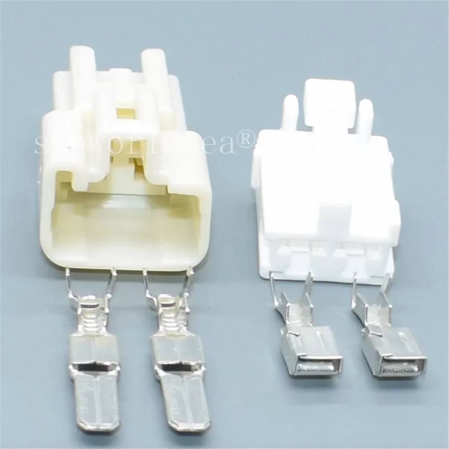 2/100PCS 2Pin Auto 4.8MM Car Wire Electrical Wiring Cable Female Male Connector Plug 7283-1025 7282-1025  90980-10916