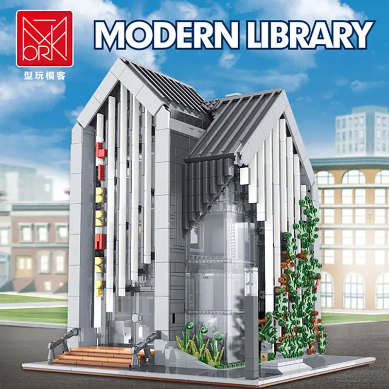 

Mork 011001 Modern Library Model Modular Street View Series DIY Creative Toys Building Blocks Gift For Boys 2789Pcs