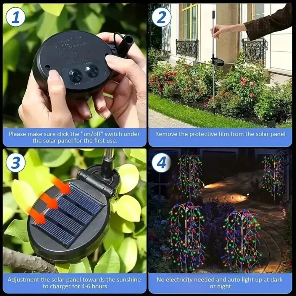 200/100LED Solar Led Light Outdoor Lighting Decor Fairy Lights 8 Modes Lamp Waterproof String Lights for Courtyards Garden