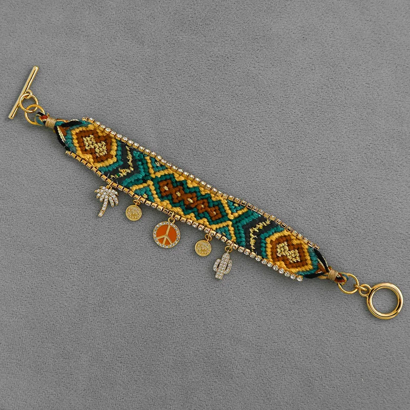 

Cz stone pave string braided wrap bracelets for women luxury designer bracelets bohemia summer holiday jewelry 2025