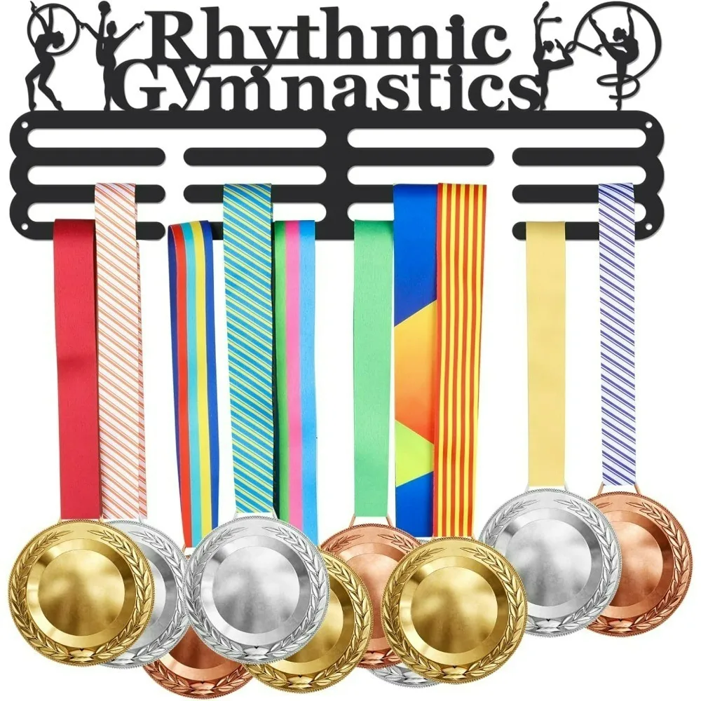 Rhythmic Gymnastics Medal Hanger Women's Gymnastics Medal Holder with 12 Lines Sturdy Steel Award Display Holders