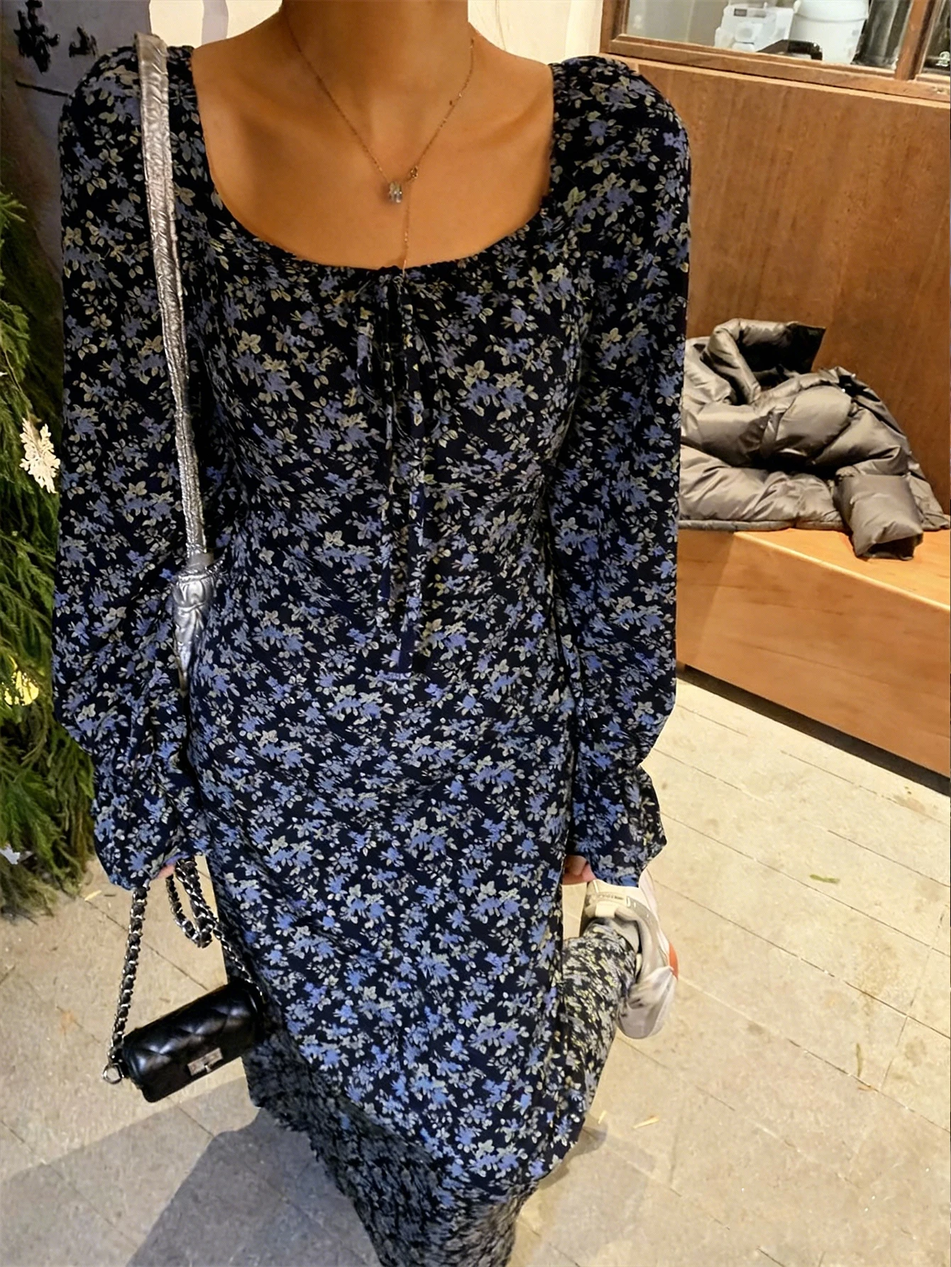 

Ближневосточное модное женское свободное платье с длинными рукавами и цветочным принтом, элегантное арабское платье