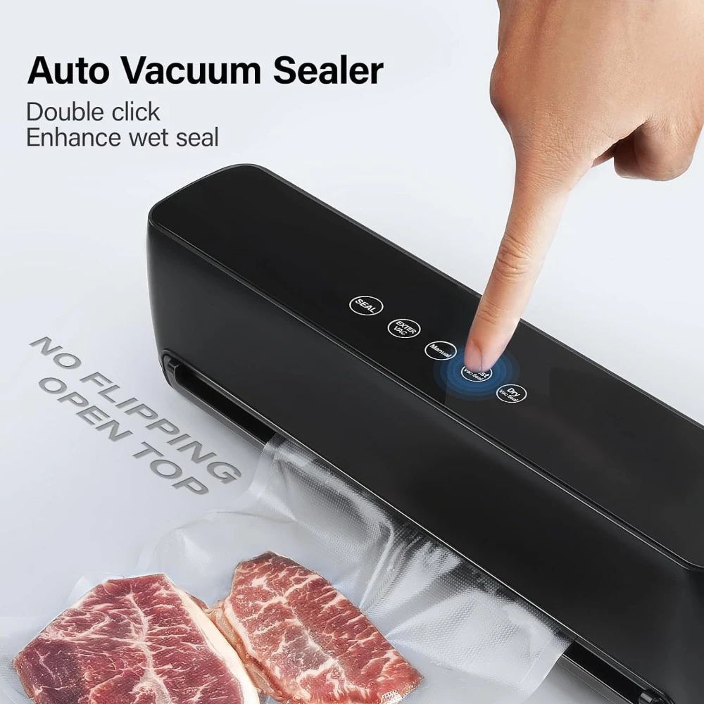 Vacuum Sealer, 85Kpa 8 in 1 Led Sealers Vacuum Machine W/ 15 Vacuum Seal Bags & 1 Air Suction Hose,  Full Automatic Food Sealer