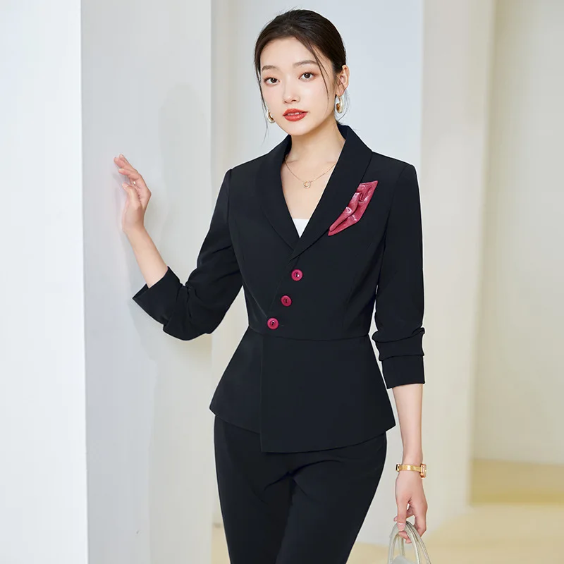 

Blue Suit Business Suit Female Beauty Salon Tooling Temperament Manager Formal Wear Hotel Front Desk Jewelry Shop Workwear