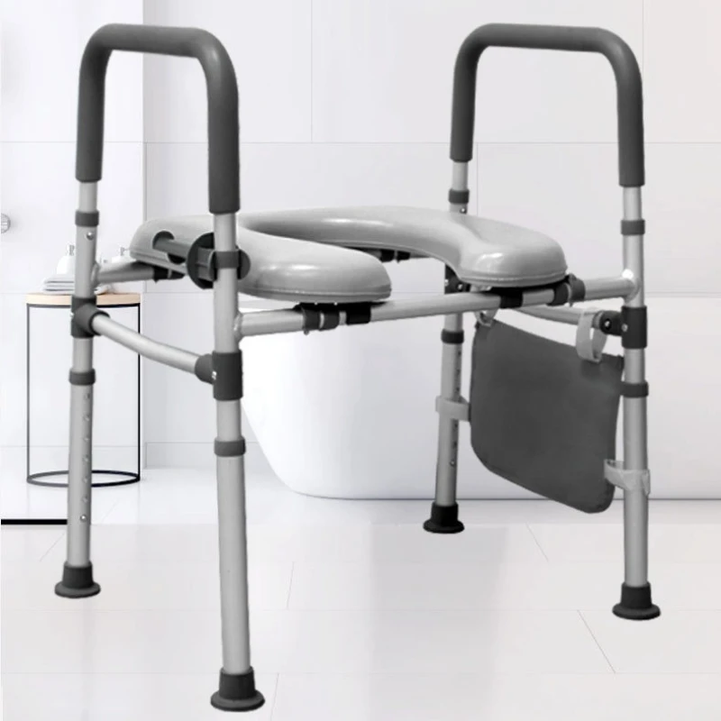 

Регулируемый портативный стул для ванной комнаты, приподнятое сиденье для унитаза с ручкой и биде для взрослых, пожилых людей, инвалидов, опоры для унитаза для пожилых людей