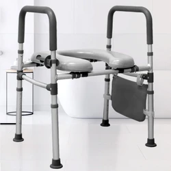 Adjustable Portable Bathroom Chair Raised Toilet Seat with Handle and Bidet for Adult,Senior,Disabled Toilet Support for Elderly