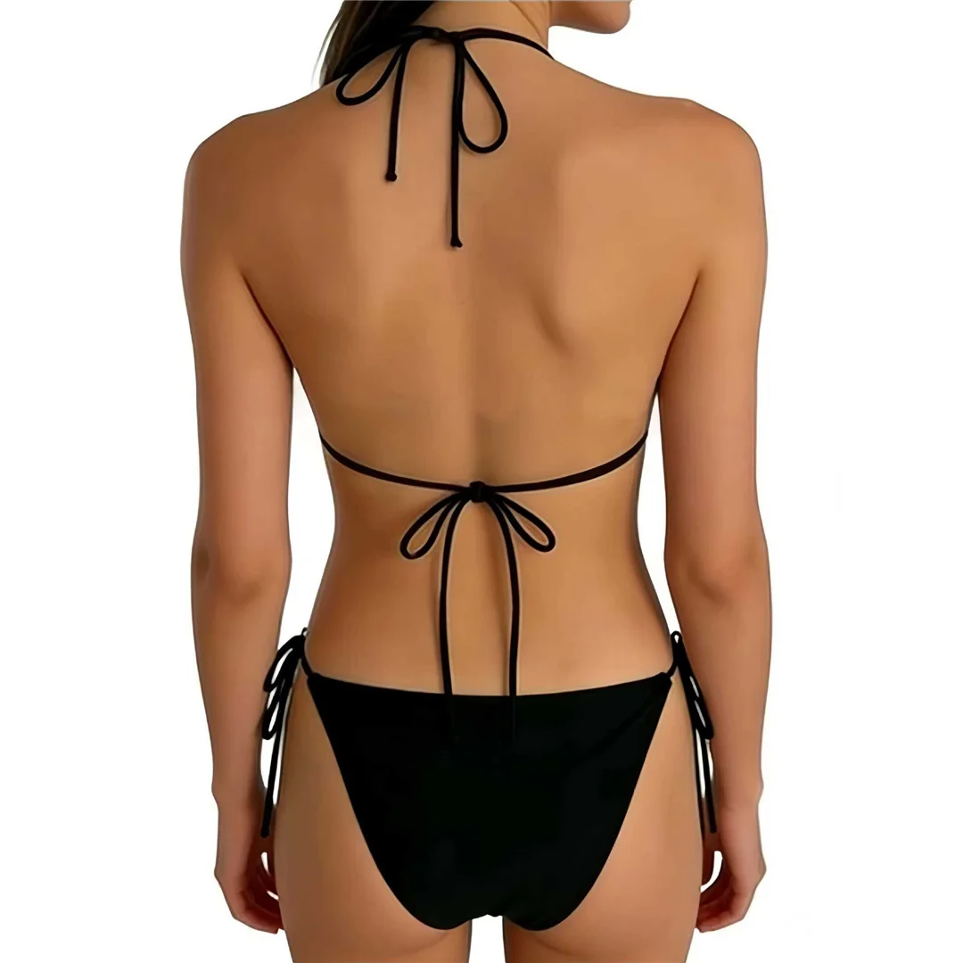 Neuer sexy Bikini mit Muschelperlen und Muschelkanten, Damen-Badeanzug, zweiteiliger Bikini-Set, Neckholder-Badeanzug, Badebekleidung, Schwimmanzug V8026 – Detail 3