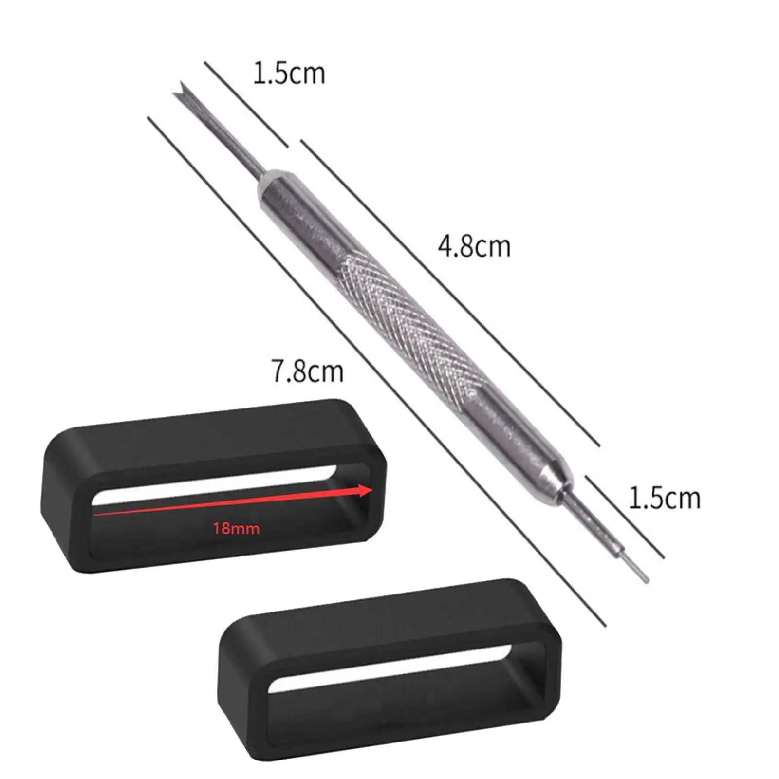 Rubber Watch Strap Loops, Fastener Retainer, Potable Durable, with Removable Tools Loop ,Holder Keeper for Belt Wristband
