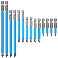 14 Pcs Magnetic Anti Slip Screwdriver Bits Set Impact Driver Bit Set 1/4 Inch Hex Shank Cross Drill Bit Set