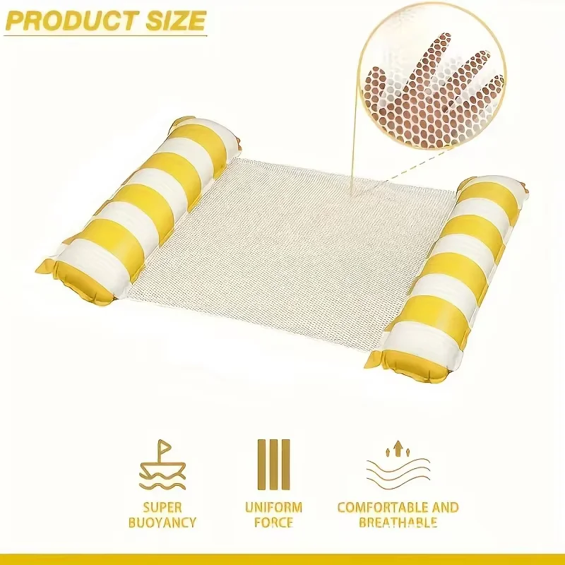 Inflatable Foldable Floating Row Swimming Pool Party Water Hammock Air Mattresses Pvc Stripe Water Floating Inflatable Mat image 2