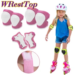 WRESTTOP 6Pcs/Set Knee Elbow Pads Guard for Rollerblading Skateboard Cycling Skating Bike Scooter Kids/Youth Protective Gear