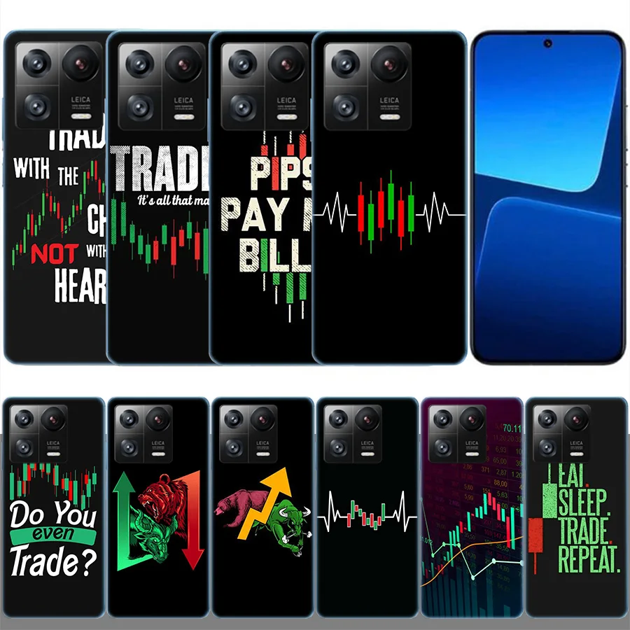 Day Trader Trader Trading Clear Luxury For Xiaomi Mi 13 12 12T Pro 11 Ultra 11T 11i 10 10T 9 9T 8 Lite 6X 5X A3 CC9E A2 A1 Phone