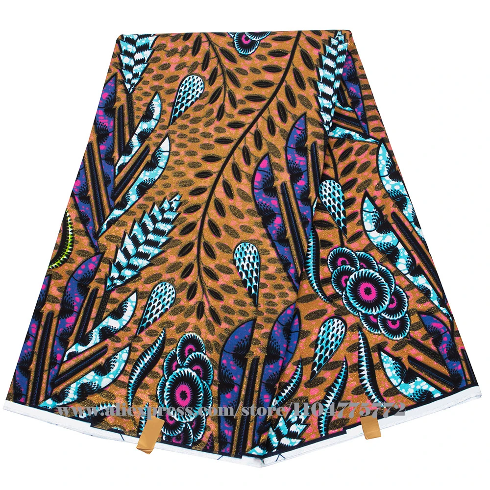 

6 Yards High Quality African Batik 100% Cotton Ankara Printed Batik DIY Textiles Nigeria African Costume Design Super Real Wax