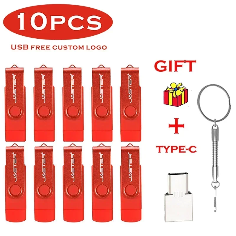 10pcs/lot 3in1 High Speed USB flash drive OTG Pen Drive 64GB Adapter 16GB Micro USB stick External Storage Give away type-c gift