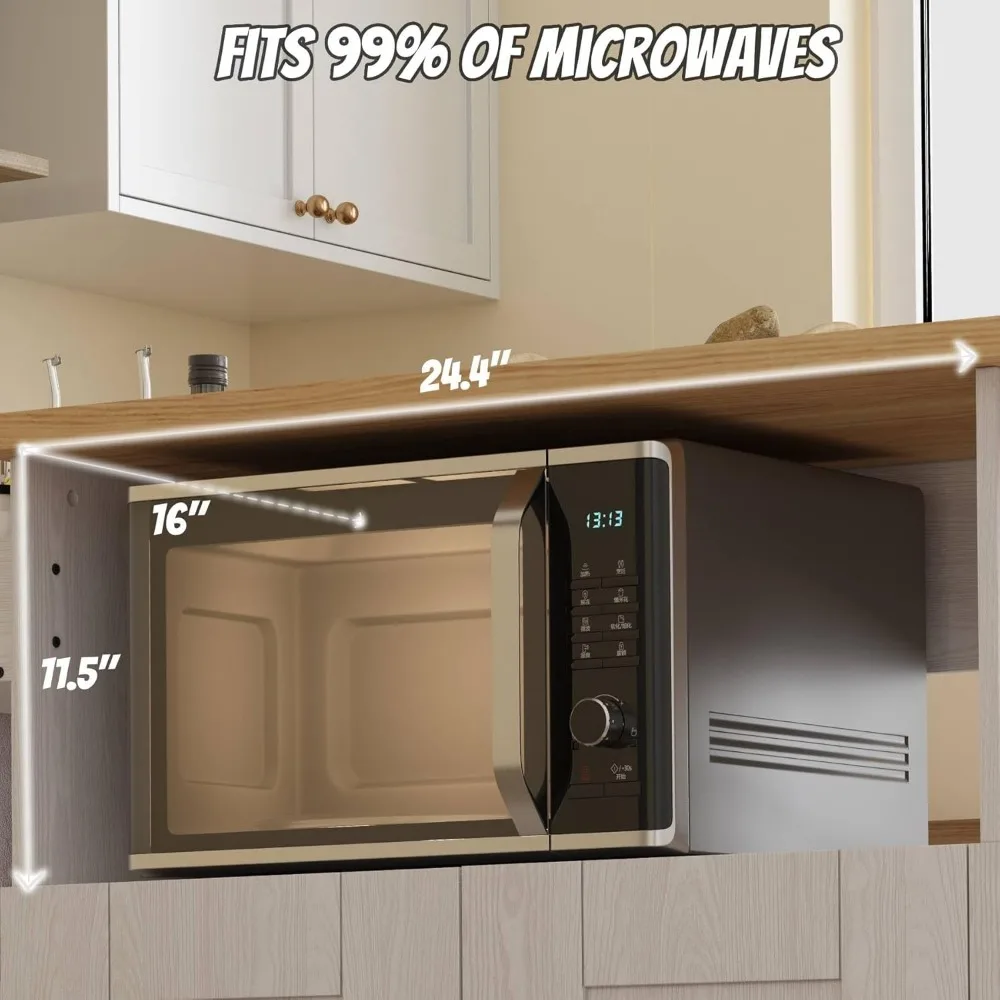 Кухонный остров на колесиках со столешницей, розеткой и хранилищем для улучшенного приготочного пространства