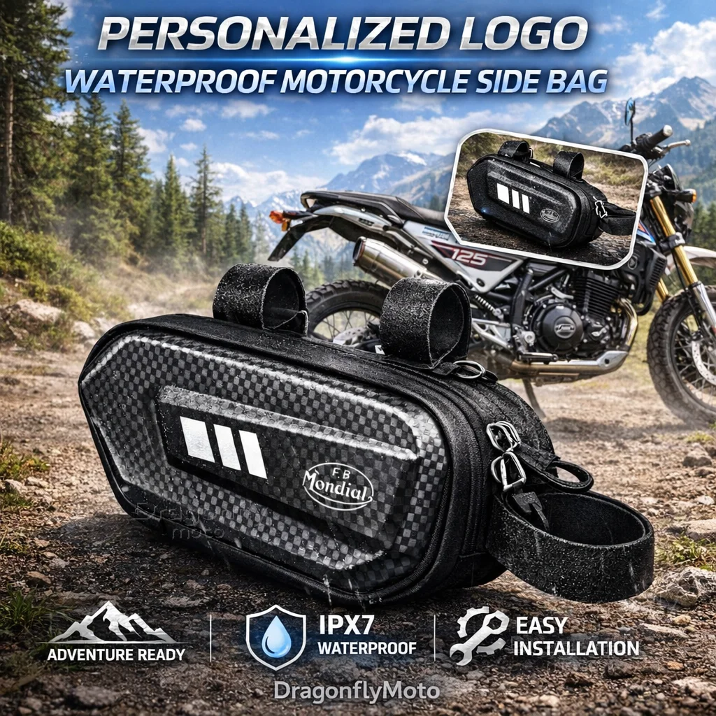 

For FB Mondial Flat Track HPS 125 300 Hipster Imola SMT Motorcycle Side Bag Personalized Logo Waterproof Hard Shell Saddlebag