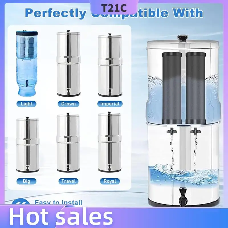 

T21C Water Filter Replacement For Berkey BB9-2 Purification Elements, Activated Carbon Filters For Berkey Gravity Water 2Pcs