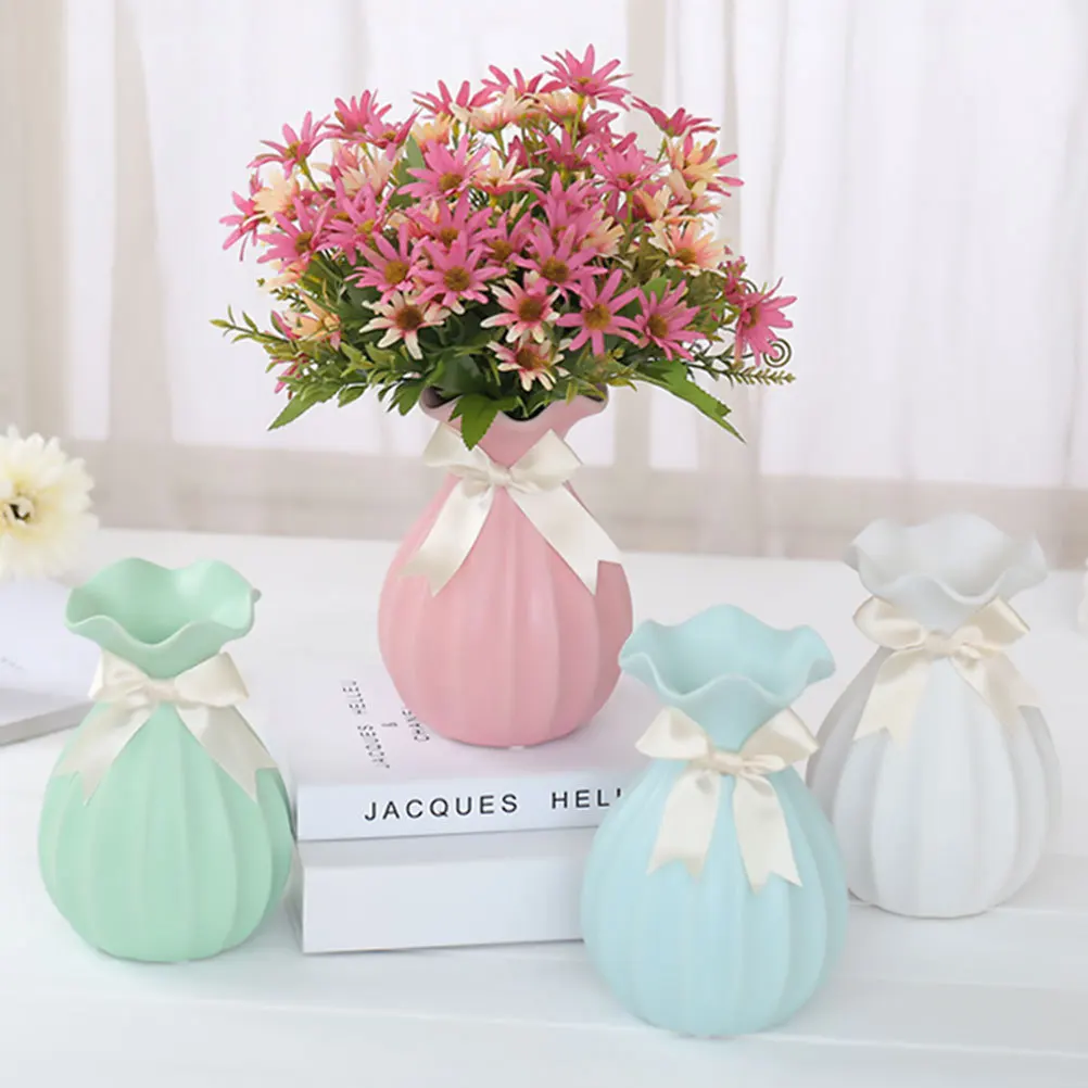 

1Pcs Hydroponic Flower Vase Pink Ceramic Artistic Flower Holder Table Decor Home Office Hotel Floral Arrangement Ornament