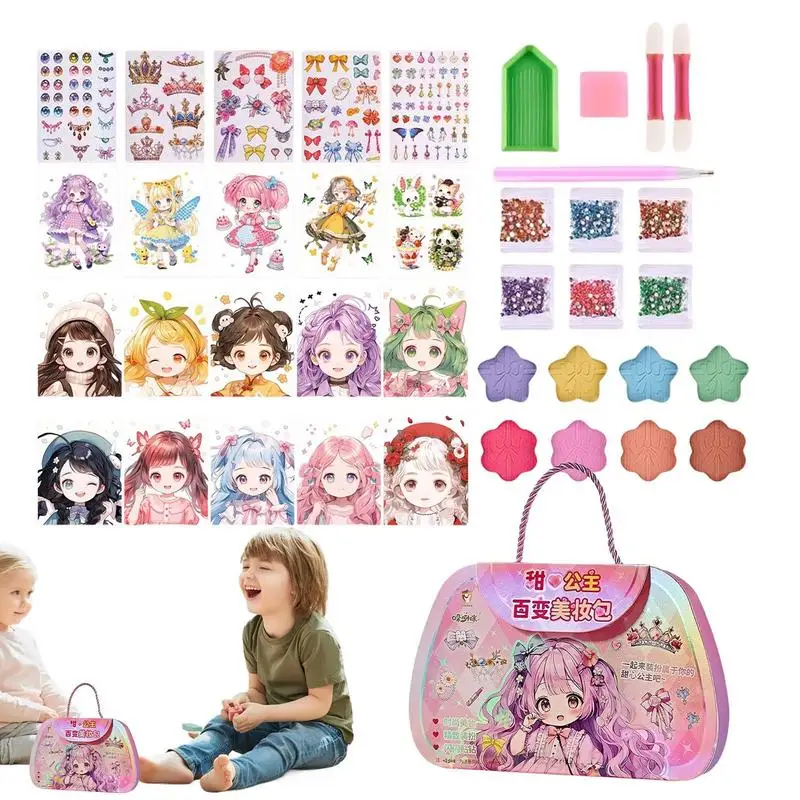 Paper Makeup Kit Versatile Princess Dress Up Games Dress Up Toys Novel Princess Games Makeup Book Sticker Making Kit For