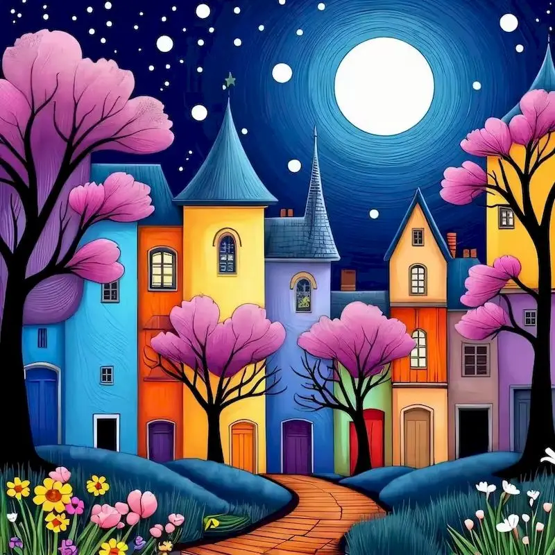 

PhotoCustom 5d Full Diamond Painting Town Landscape Embroidery Cross Stitch Mosaic Handicrafts Handmade Products