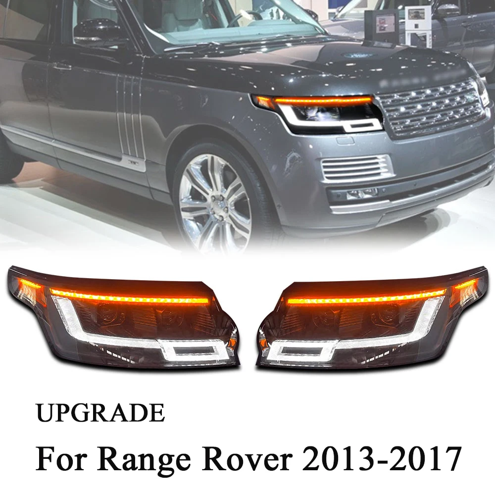 Car Head Lights for Range Rover 2013-2017 Vogue LED Headlight Upgrade 2023 LHD RHD Accessories Auto Assembly Newest Style DRL