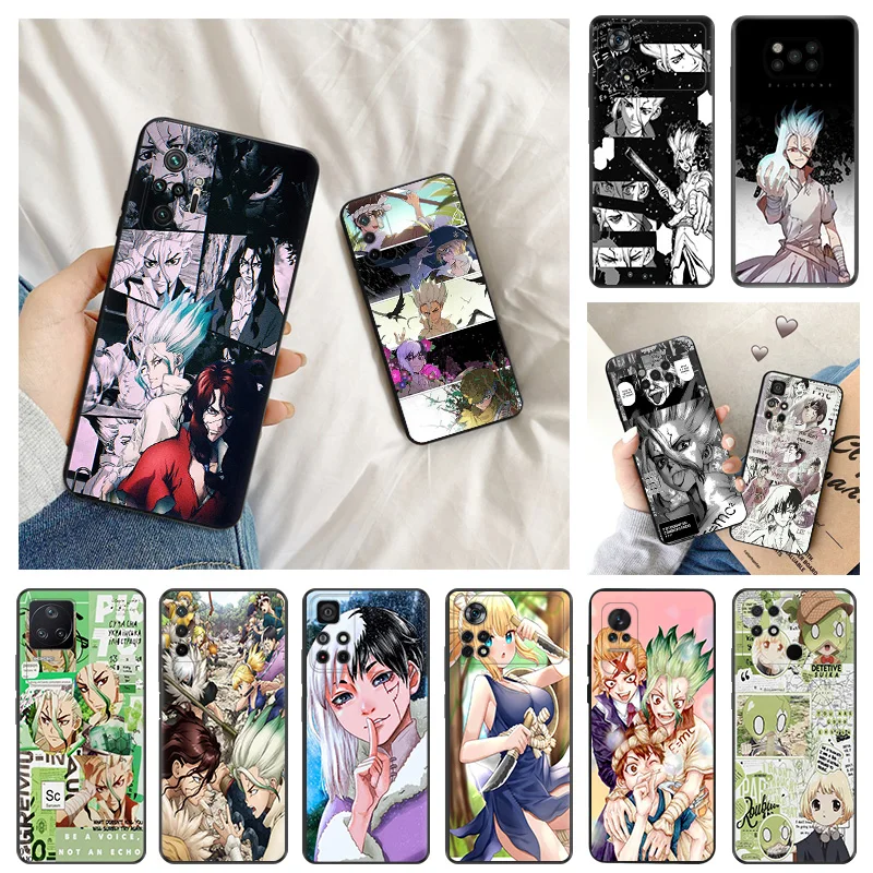 Ultra Thin Matte Silicone Phone Case For Xiaomi Poco X3 Pro X4 X5 C61 F3 F4 F5 C40 C50 C51 M5 M4 M3 Dr. STONE Anime Back Cover