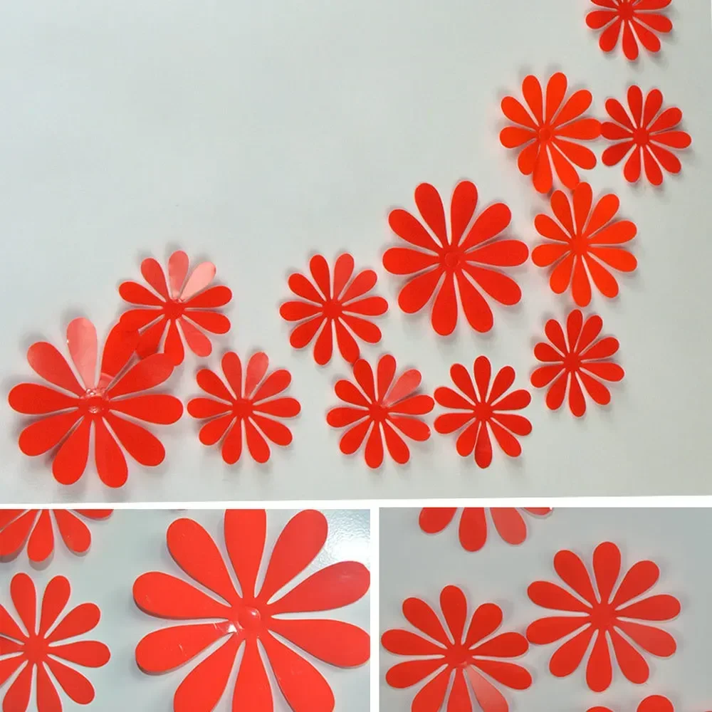 Flowers Wall Stickers for Kitchen, Tile Flower Switch Sticker, Bedroom Decor, Livingroom Wall Decals for Home, 12 PCs/Set