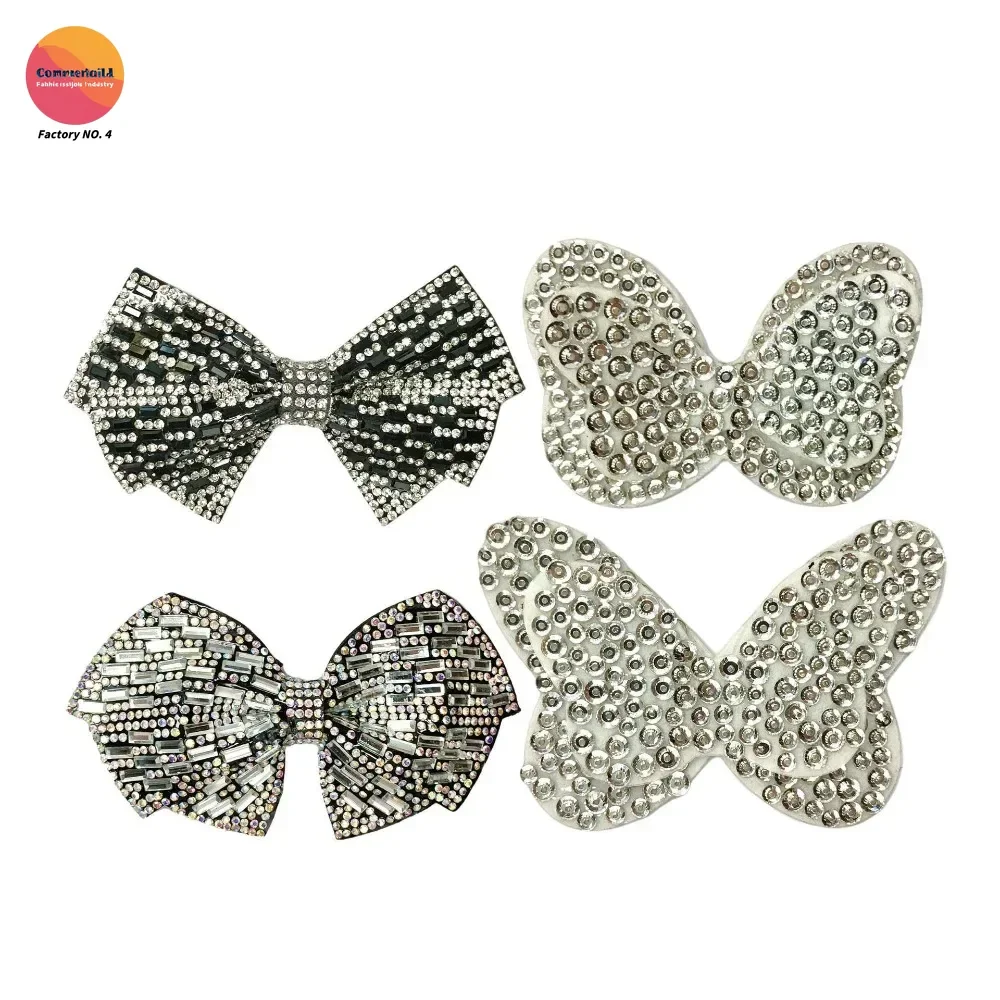 موضة جديدة خفيفة فاخرة وارن الملاك فراشة اليدوية حبة القماش ملصق فستان صيني القوس الملحقات