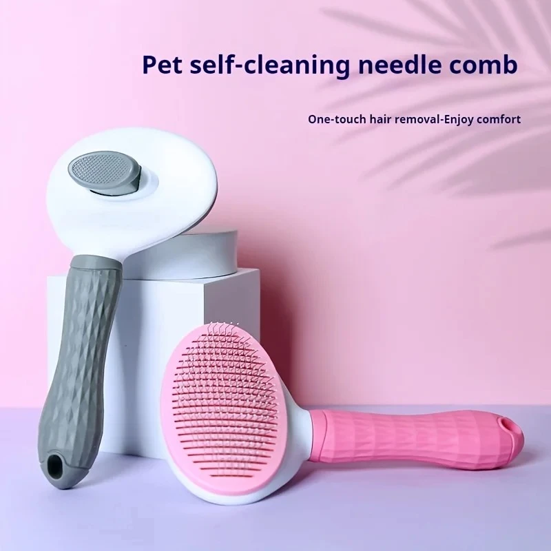 Easy One-Click Pet Grooming Essential: Pet Hair Removal Brush – Gentle Care for Dogs and Cats