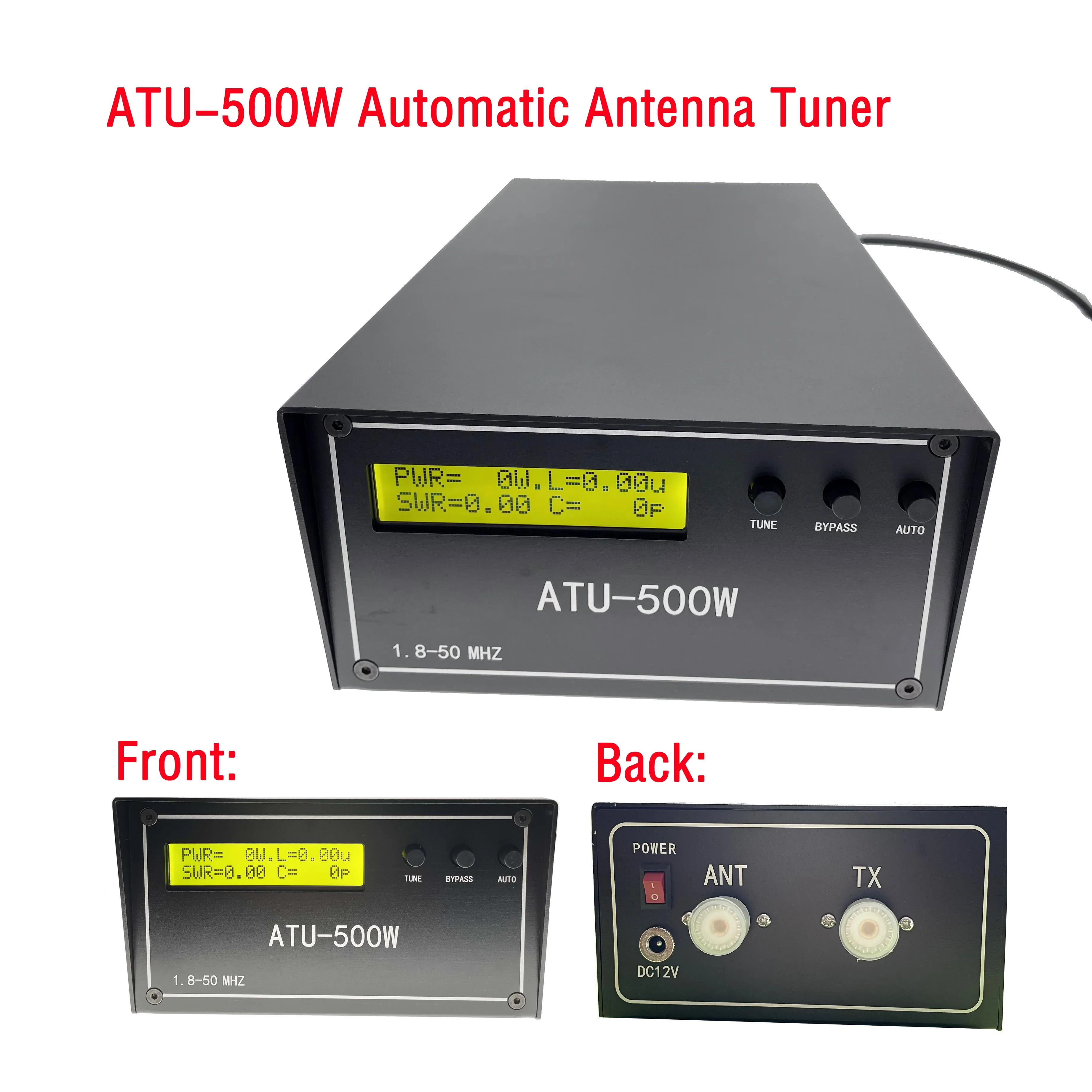 موالف هوائي أوتوماتيكي ATU500W ATU-500W ATU500 من N7DDC مجمع مع غلاف جاهز للاستخدام