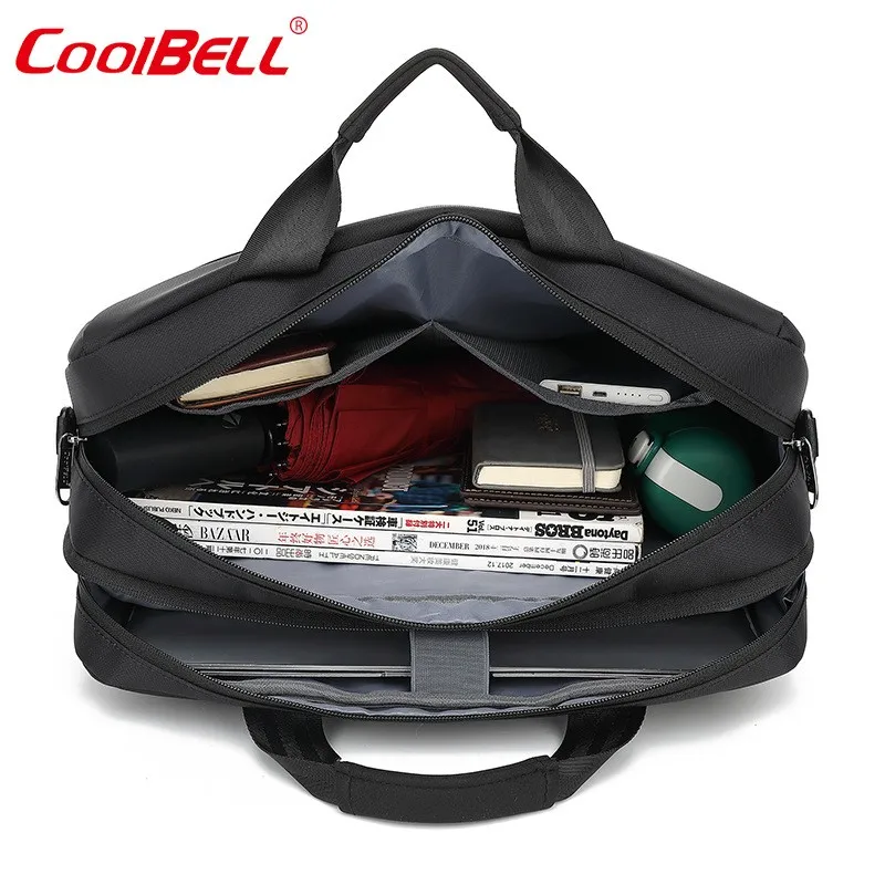 Bolso impermeable de doble capa para ordenador portátil de negocios, bandolera anticaída de un solo hombro para hombre, Bolsa protectora para ordenador portátil