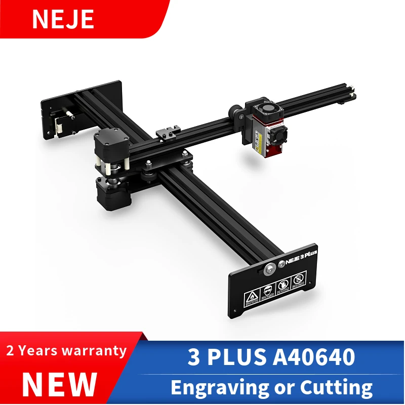 NEJE 3 Plus A40640 Dual Beam Laser Engraver and Cutter, 255x400mm CNC Wood Router / Engraving / Cutting Machine