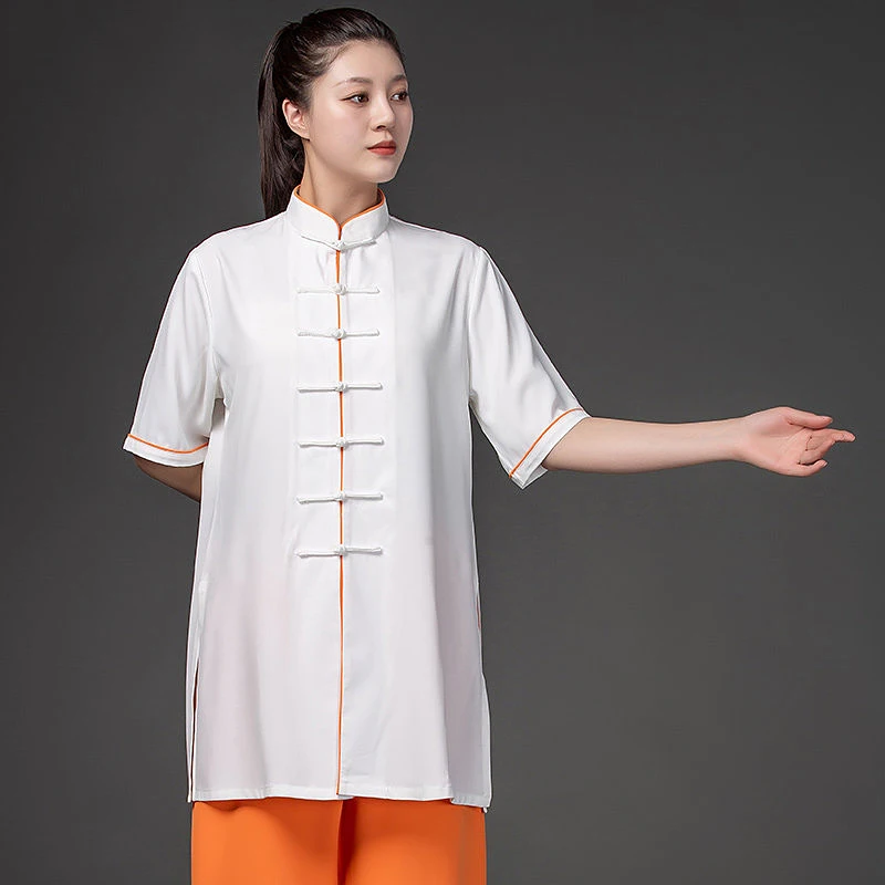 Premium High-End Unisex Tai Chi Practice Uniform Summer 2025 New Short Sleeve Lightweight Chiffon for Fitness & Daily Practice