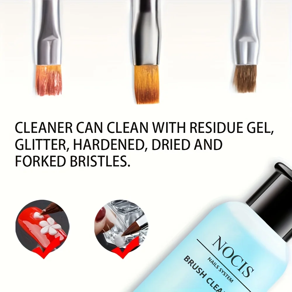 NOCIS 2 uds limpiador de cepillos de uñas acrílico líquido limpiador de cepillos acrílicos, limpiador de cepillos de Gel para uñas limpiador de cepillos acrílicos para artistas de uñas