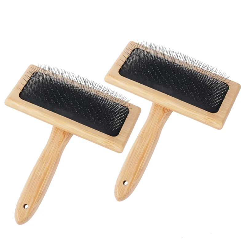 New 2 PCS Wool Carders, 6.1InchX4.8Inch Large Hand Carders for Wool, Craft Wool Felt Mixing Tool, Pet Slicker Brush