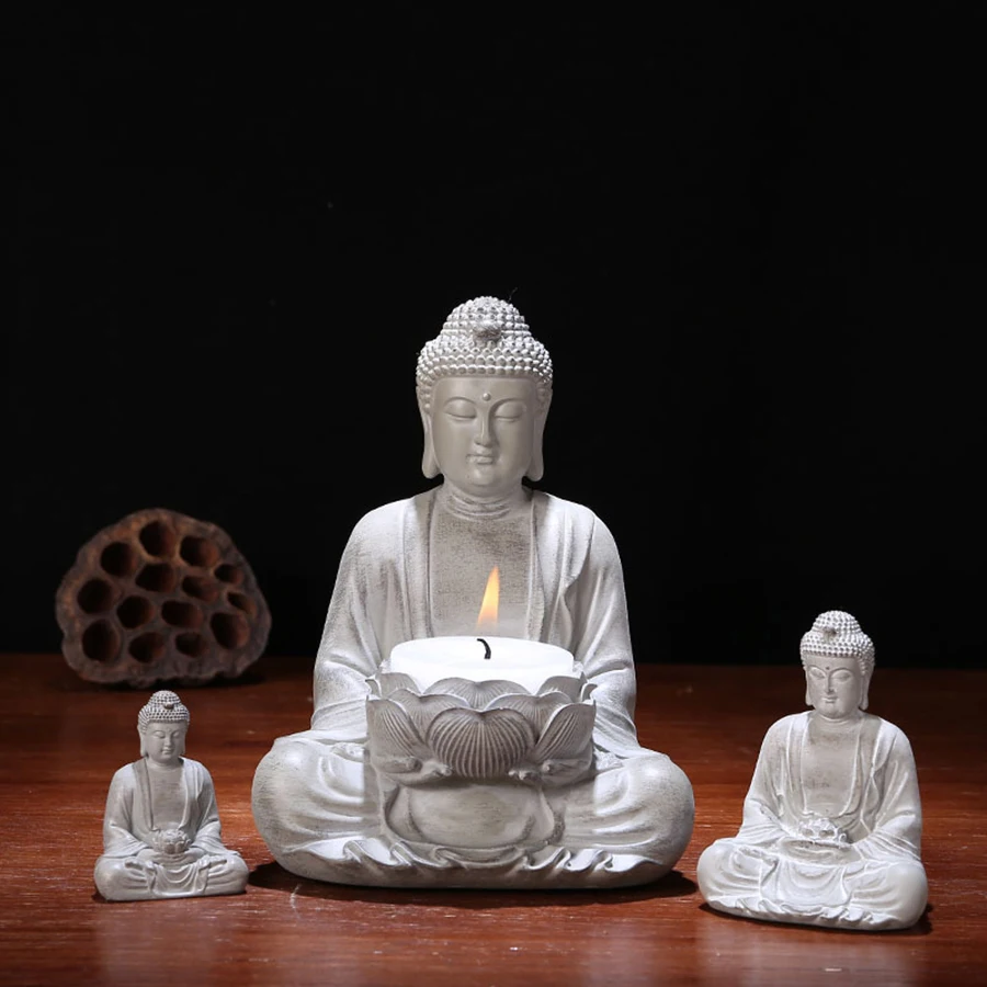 

Buddha Statue Desktop Candle Holder Decoration, Landscaping, Living Room Decoration, Home Decoration, Courtyard Crafts