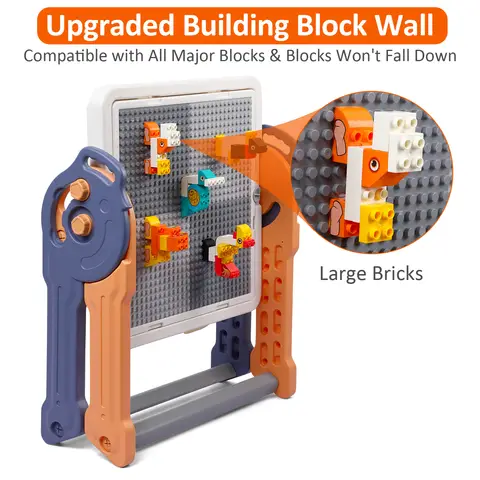 3-5 साल के बच्चों के लिए 8 इन 1 फोल्डेबल किड्स एक्टिविटी टेबल, व्हाइटबोर्ड के साथ एक्टिविटी टेबल बिल्डिंग ब्लॉक टेबल, बच्चों के लिए वाटर सैंड टेबल 10 best sales बच्चों के लिए लकड़ी के खिलौने - №5