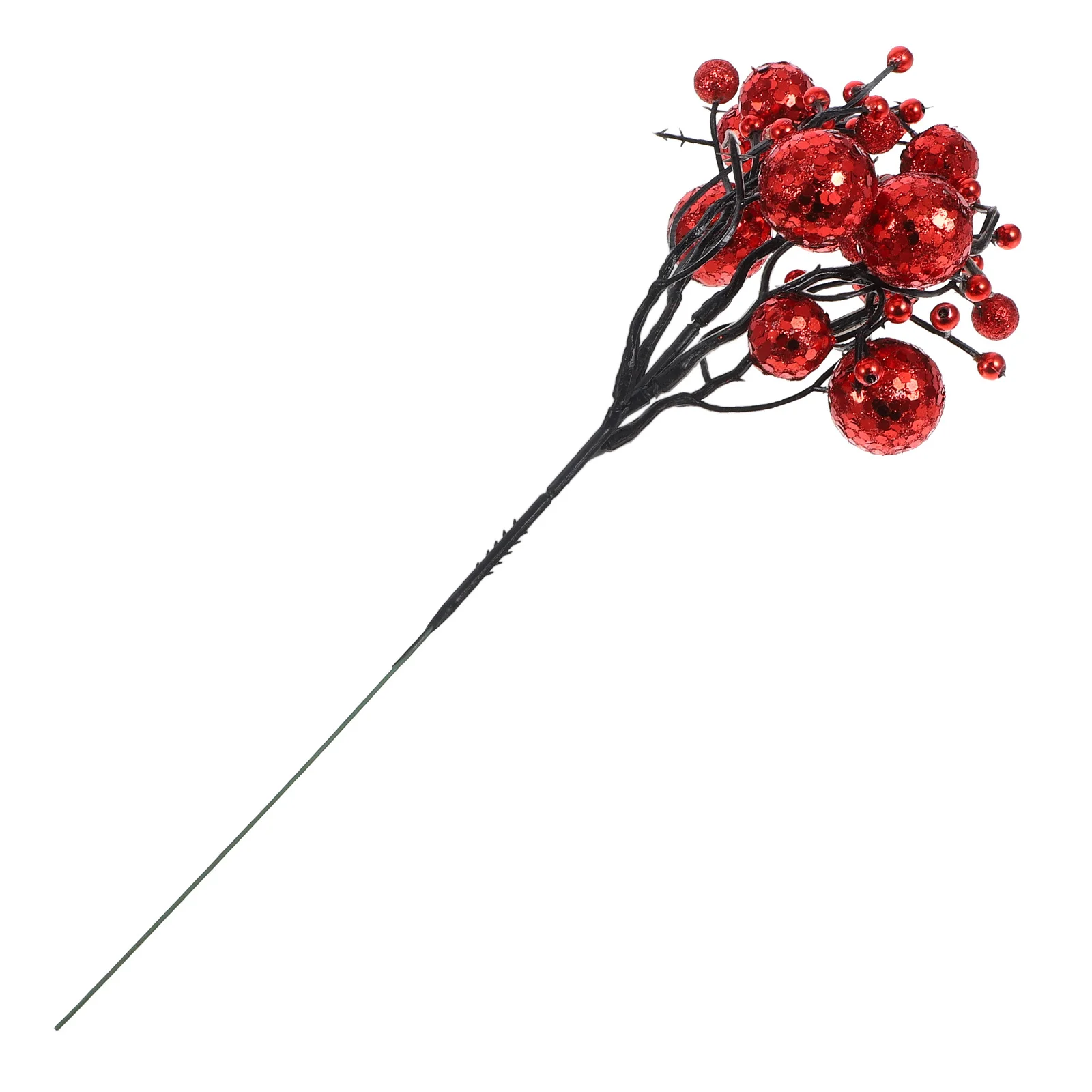 بريق الاصطناعي التوت الجذعية الديكور الأحمر عيد الميلاد يختار البريق شجرة عيد الميلاد الأغصان DIY بها بنفسك المواد الحرفية الجمال طويل الأمد