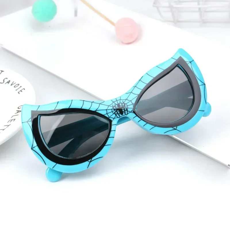 Kids Spider Sunglasses Boy Girl Cat Eye Flexible Sun Glasses UV400 Anti UVA UVB Sunshades Outdoor Goggles