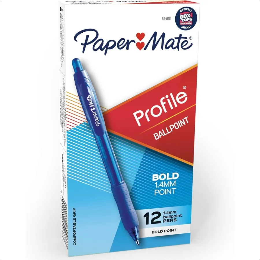 

Profile Retractable Ballpoint Pens Bold Point 1.4mm Blue 12 Count